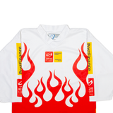 OCHSNER HOCKEY Mens T-Shirt White Long Sleeve V-Neck S