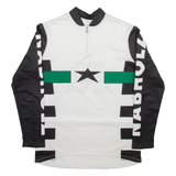 Cycling Mens Jersey White Long Sleeve 1/4 Zip M