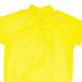 Bike Top Mens T-Shirt Yellow Button Neck M
