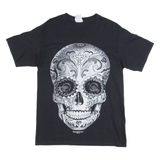Playa Del Carmen Skull Print Mens T-Shirt Black S