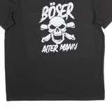 Skull Print Mens T-Shirt Black L