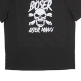 Skull Print Mens T-Shirt Black L