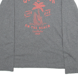 QUIKSILVER Womens T-Shirt Grey Long Sleeve 90s S