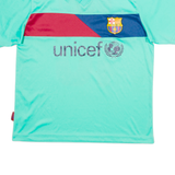 FCB Barcelona Football Shirt 2010/2011 Mens T-Shirt Green V-Neck M