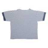 GREENFIELD Striped Womens T-Shirt Blue V-Neck L