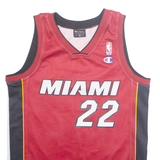 CHAMPION Miami 22 Nba Mens Vest Red Sleeveless USA V-Neck XS
