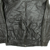 SYNERGY Mens Biker Jacket Black Leather L