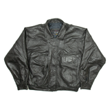 VOLCANO Mens Biker Jacket Black Leather XL