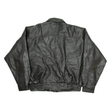 VOLCANO Mens Biker Jacket Black Leather XL