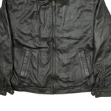 CROFT & BARROW Mens Biker Jacket Black Leather XL