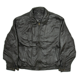 CROFT & BARROW Mens Biker Jacket Black Leather XL