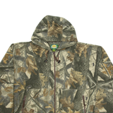 CABELA'S Mens Fleece Jacket Brown  Hooded Camouflage XL