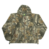 CABELA'S Mens Fleece Jacket Brown  Hooded Camouflage XL