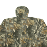 CABELA'S Mens Fleece Jacket Brown  Hooded Camouflage XL
