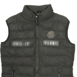 PHILIPP PLEIN Mens Puffer Gilet Black  L