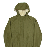 Mens Overcoat Jacket Green  Hooded L