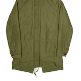 Mens Overcoat Jacket Green  Hooded L