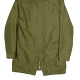 Mens Overcoat Jacket Green  Hooded L