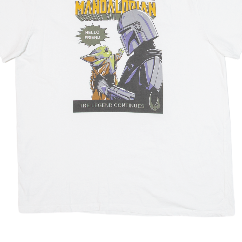 STAR WARS Mandalorian Mens T-Shirt White L