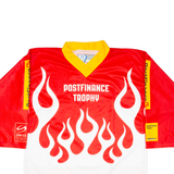 OCHSNER HOCKEY Postfinance Trophy Mens Jersey Red Long Sleeve USA V-Neck S