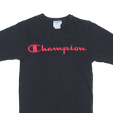 CHAMPION Mens T-Shirt Black Crew Neck XS