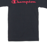 CHAMPION Mens T-Shirt Black Crew Neck XS