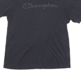 CHAMPION Mens T-Shirt Black Crew Neck L