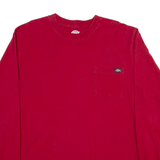 DICKIES Mens T-Shirt Red Long Sleeve XL