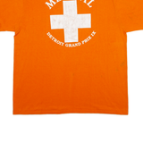 REACH Mens T-Shirt Orange Button Neck 2XL