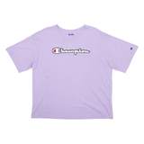 CHAMPION Womens T-Shirt Purple Crew Neck XL