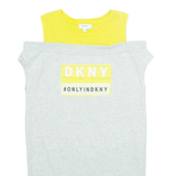 DKNY Womens T-Shirt Grey Sleeveless UK 10