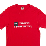 THE NORTH FACE Courchevel Ski Resport Mens T-Shirt Red XS