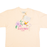 RAINFOREST CAFE Mens T-Shirt Orange 90s Crew Neck M