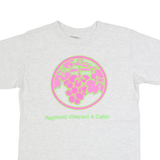 ONEITA Raymond Vineyard & Cellar Mens T-Shirt Grey 90s USA Crew Neck M