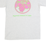 ONEITA Raymond Vineyard & Cellar Mens T-Shirt Grey 90s USA Crew Neck M