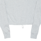 TOMMY JEANS Cropped Womens T-Shirt Grey Long Sleeve XS
