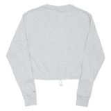 TOMMY JEANS Cropped Womens T-Shirt Grey Long Sleeve XS