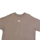 REEBOK Ribbed Cropped Womens T-Shirt Brown XL