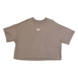REEBOK Ribbed Cropped Womens T-Shirt Brown XL