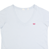 LEVI'S Womens T-Shirt Grey V-Neck L