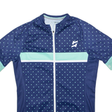 STOKE Full Zip Cycling Mens Jersey Blue High Neck M