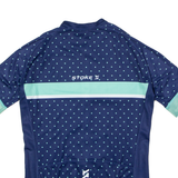 STOKE Full Zip Cycling Mens Jersey Blue High Neck M