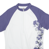 CRANE SPORTS Cycling Womens Jersey White 1/2 Zip UK 14