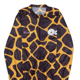 RACMMER Giraffe Print Full Zip Cycling Womens Jersey Brown Long Sleeve S