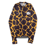 RACMMER Giraffe Print Full Zip Cycling Womens Jersey Brown Long Sleeve S