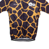 RACMMER Giraffe Print Full Zip Cycling Womens Jersey Brown M