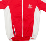 MAX HUERZELER Full Zip Cycling Mens Jersey Red High Neck M