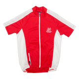 MAX HUERZELER Full Zip Cycling Mens Jersey Red High Neck M
