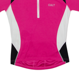 CULT Cycling Womens Jersey Pink 1/4 Zip UK 12