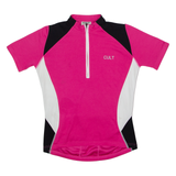 CULT Cycling Womens Jersey Pink 1/4 Zip UK 12